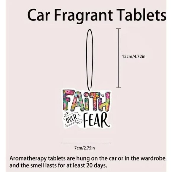 2/$21 Faith Over Fear Car Mirror Ornament - Brand New - Picture 3 of 8